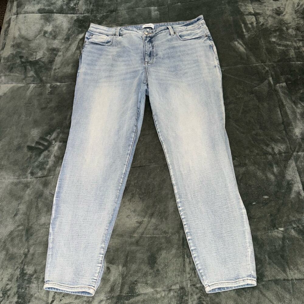 Pistola Jeans Women's 18W Blue Denim Cotton 5-Pockets Medium Wash Skinny Stretch